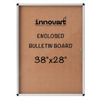 Enclosed Bulletin Board 38x28 - Weatherproof Cork Noticeboard