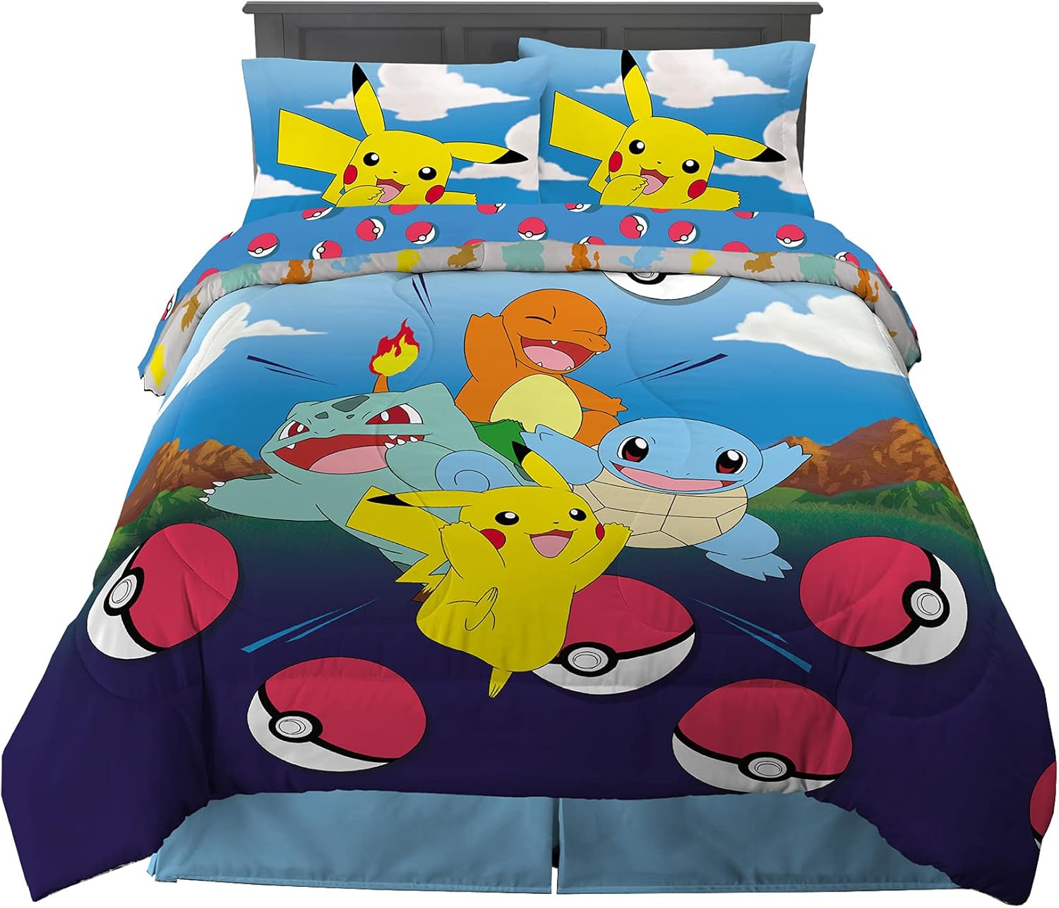 Pokemon Comforter and Sheet Set for Kids - Super Soft Bedding