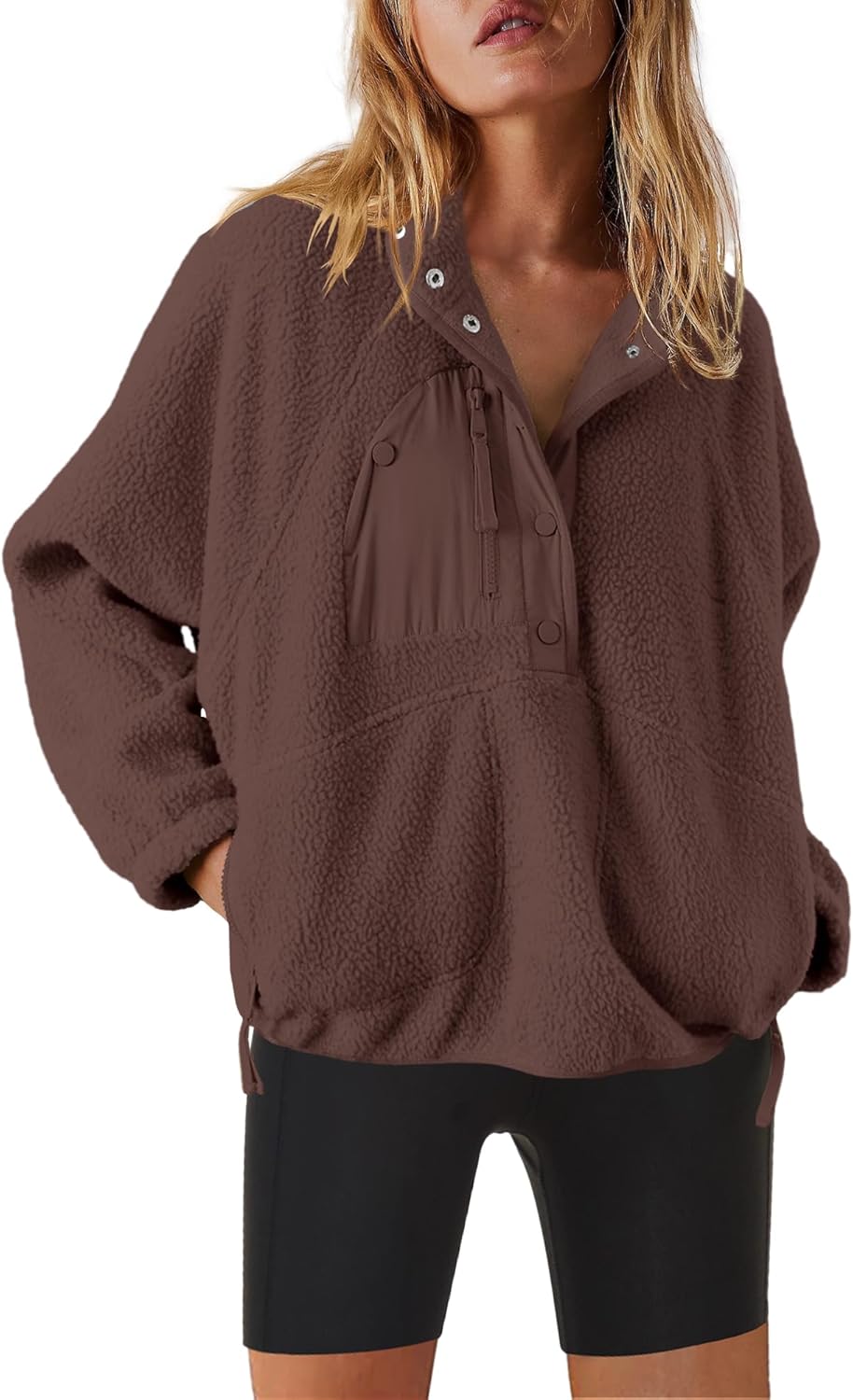 Nirovien Womens Fleece Pullover Jacket for Cozy Warmth