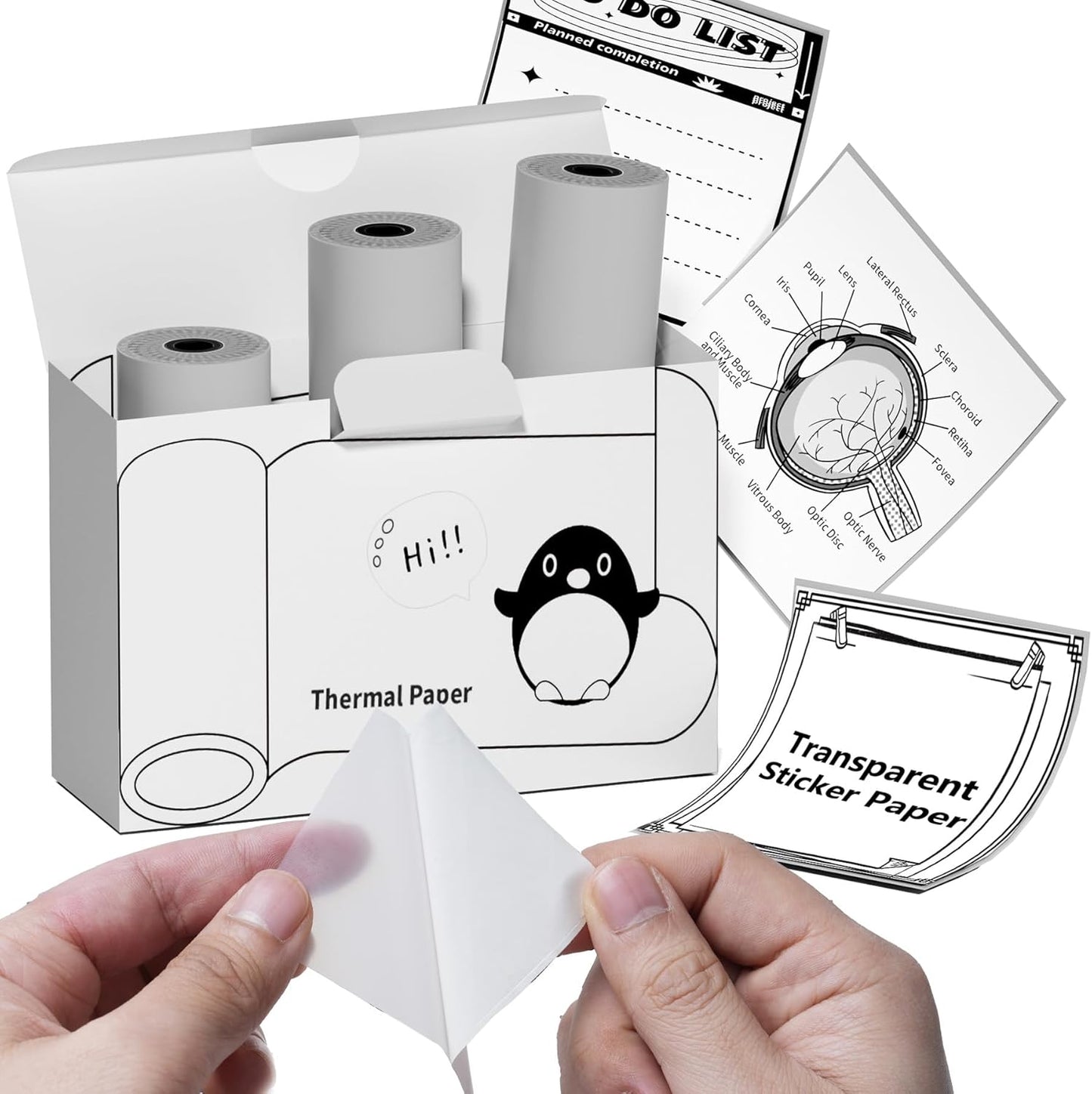 High-Quality Mini Printer Sticker Paper - 3 Rolls