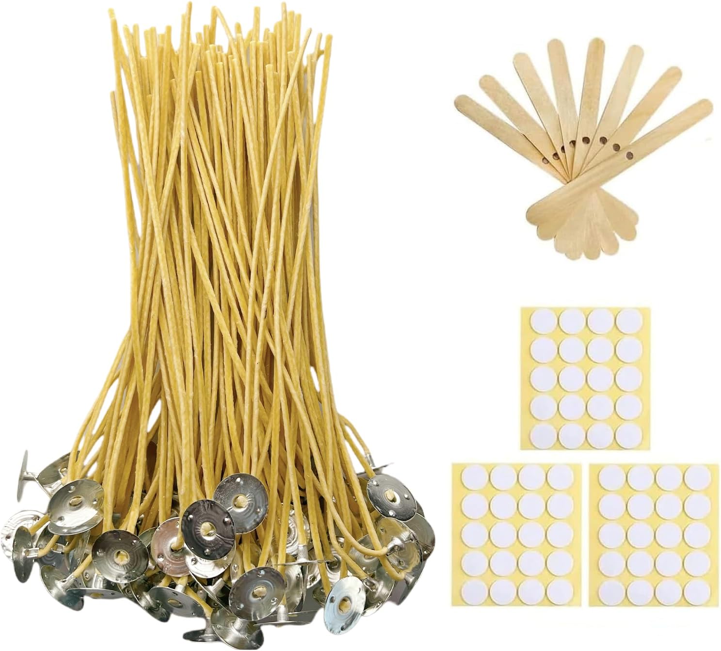 Organic Beeswax Hemp Candle Wicks 8 - 50 pcs