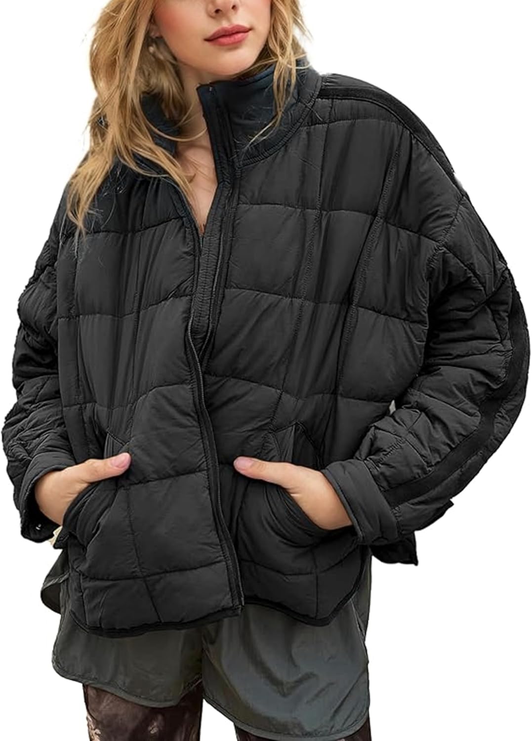 Omoone Women's Quilted Puffer Jacket for Stylish Comfort