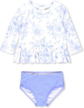 Baby/Toddler Girls Scalloped Long Sleeve Rash Guard Set - UPF50+ Sun