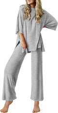 Ekouaer Lounge Sets for Women Short Sleeve Top and Long (Style H66D)