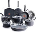T-fal Ultimate Hard Anodized Nonstick Cookware Set 14 Piece - Durable
