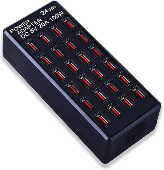 24-Port USB Charging Station for Fast Multi-Device Charging