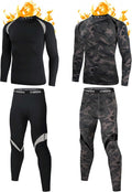 Muezna Men's Thermal Top and Bottom Set - Midweight Fleece Lined Base