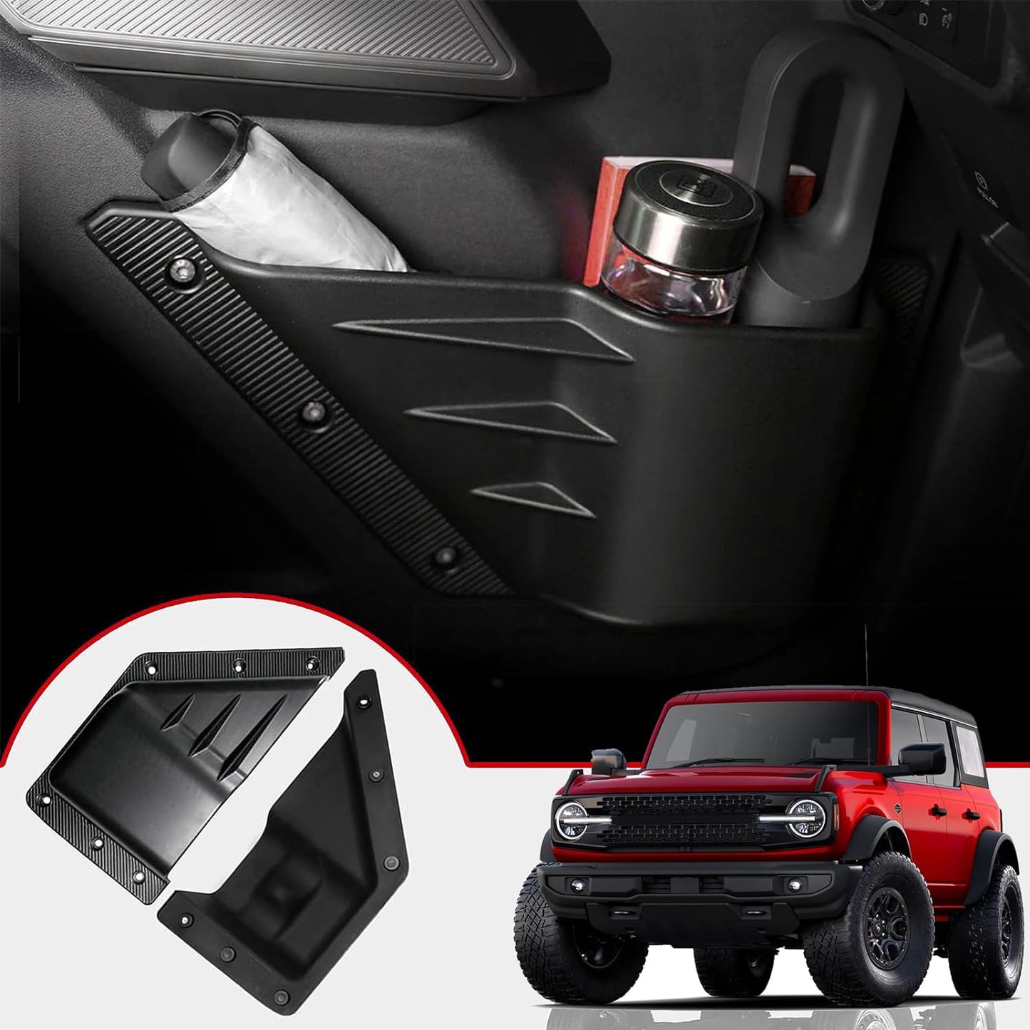 Mabett Front Door Storage Pockets for Ford Bronco Accessories