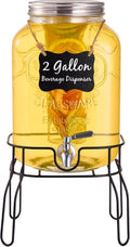 2 Gallon Glass Drink Dispensers for Parties - Leakproof Beverage