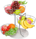 Livabber Fruit Basket Bowl with Banana Hanger for Kitchen Use