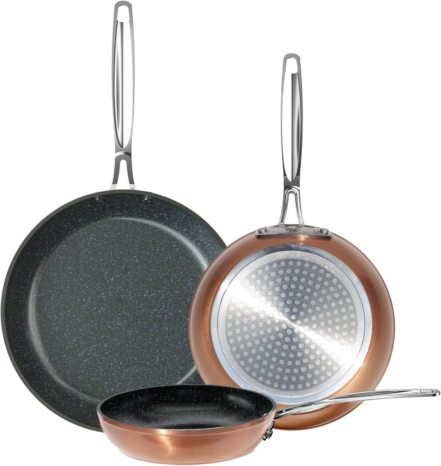 Nuwave 3-Piece Frying Pan Set with Healthy Duralon Coating