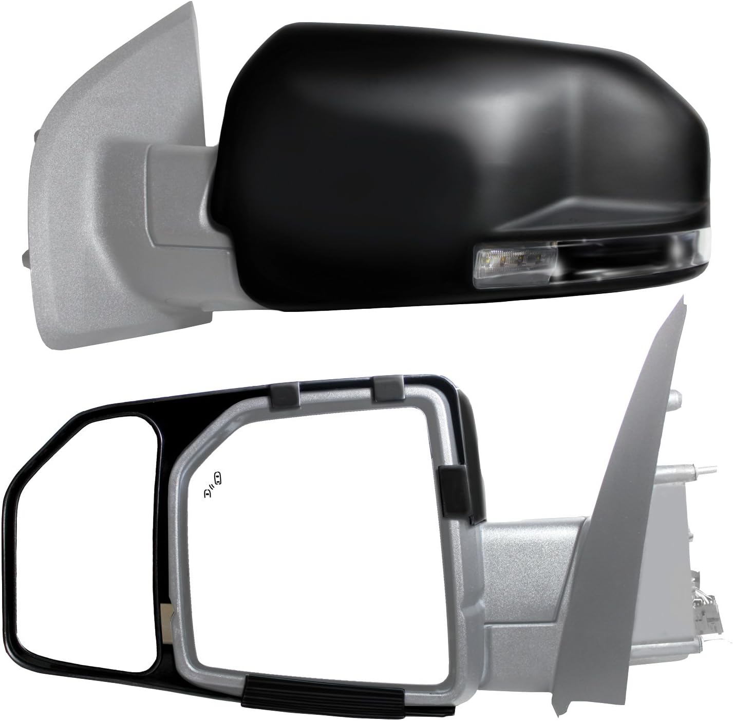 K SOURCE Snap & Zap 81850 Custom Fit Towing Mirror for F150