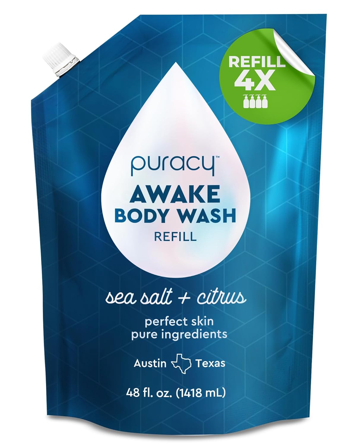 Puracy Body Wash Refill Natural Moisturizing Shower Gel 48 Oz