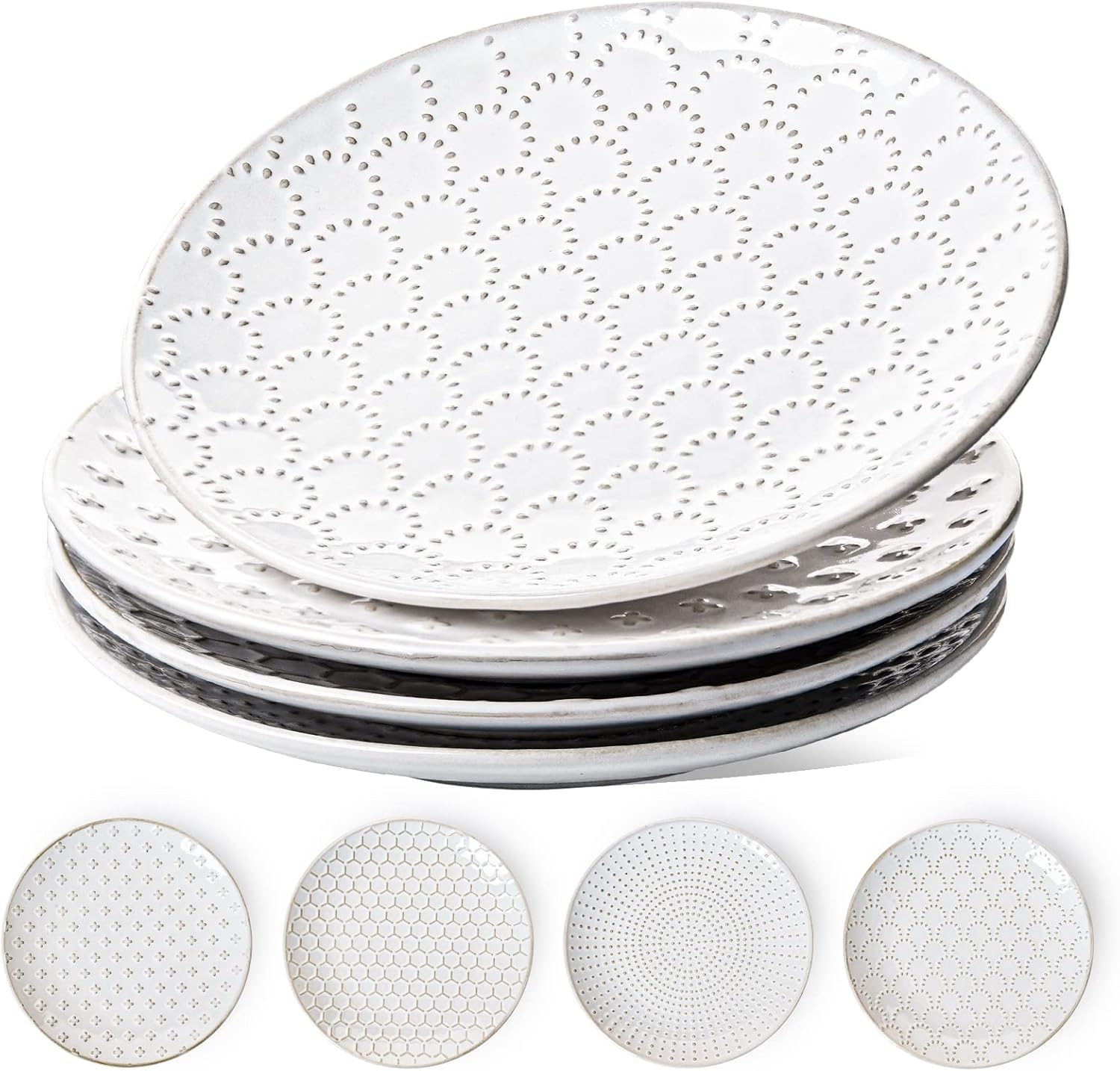 LE TAUCI 8 Inch Salad Plates Set of 4 for Elegant Dining