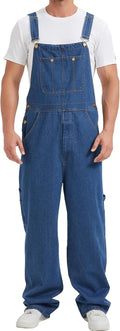 Men's Denim Bib Overall Classic Workwear with Pockets - Durable Fit
