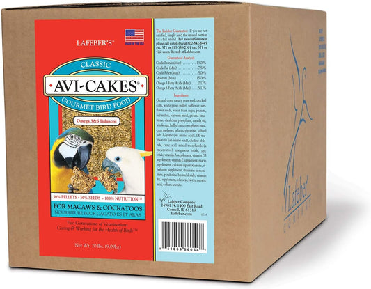 LAFEBER'S Classic Avi-Cakes for Macaws & Cockatoos - 20 lb