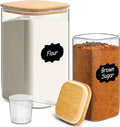 Glass Flour and Sugar Containers Square Glass Canisters - Airtight