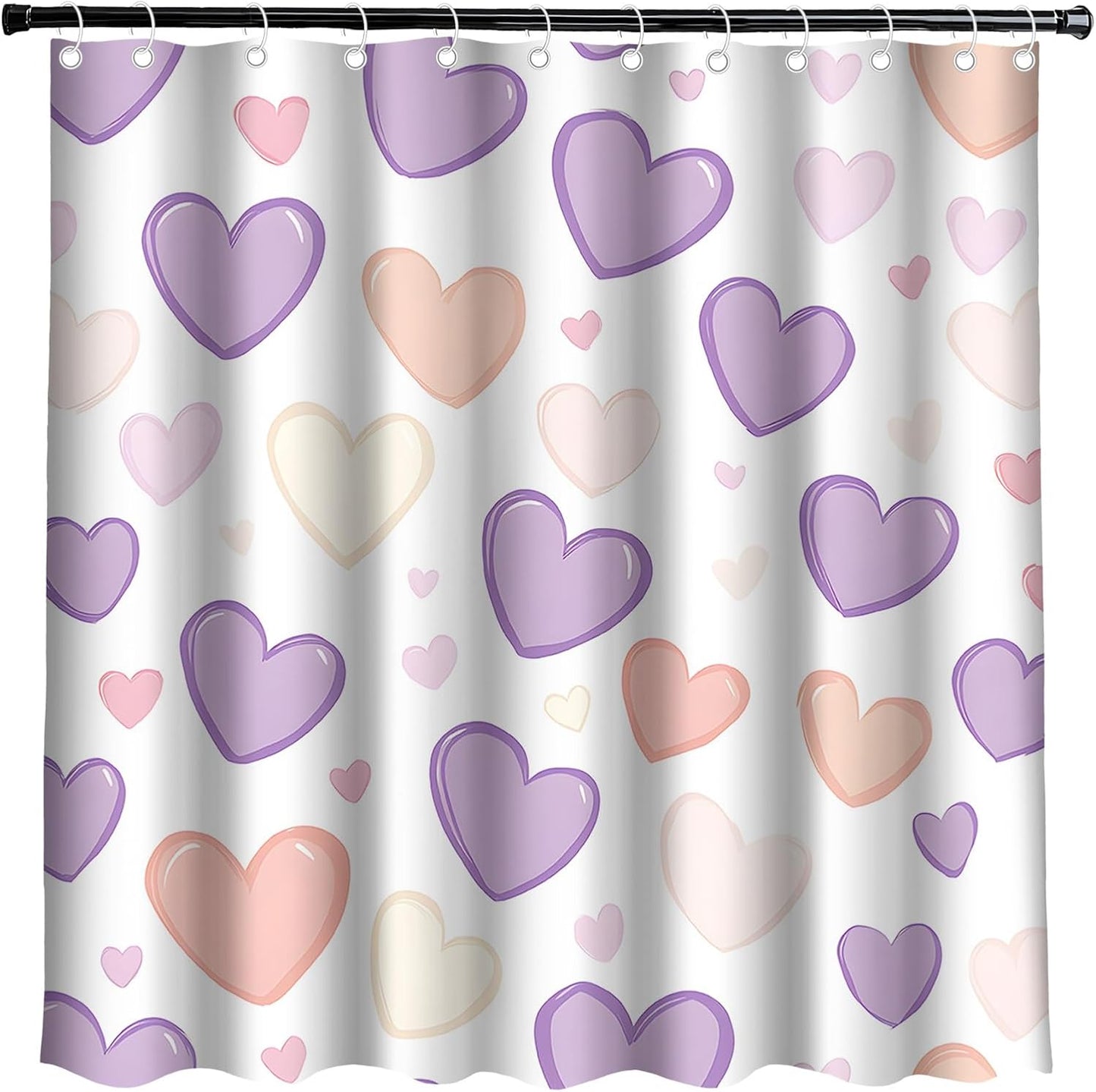 Romantic Heart Shower Curtain - Valentine's Day Vibes!