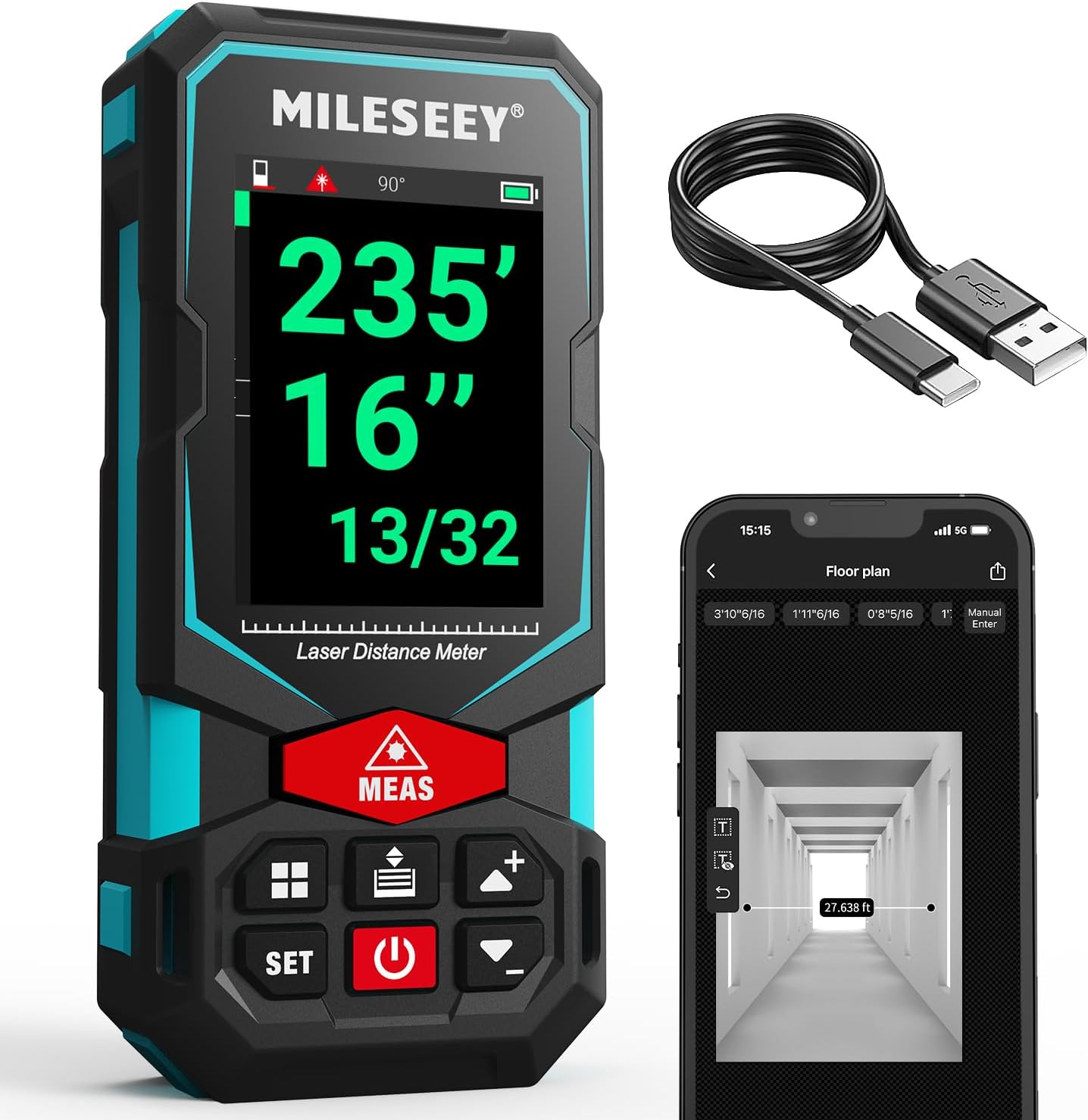 MiLESEEY 330Ft Multifunctional Laser Measure for Precision