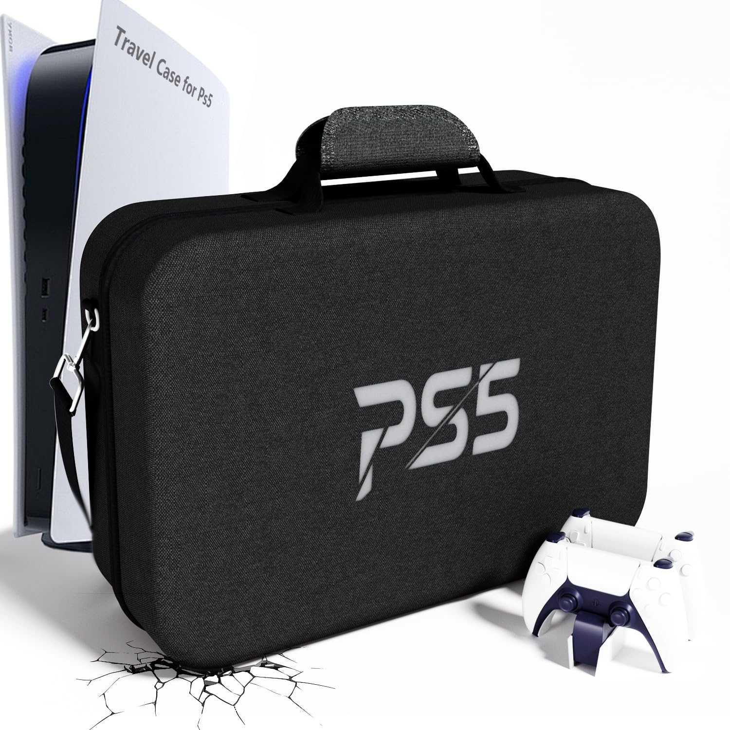 Carrying Case for PS5 Slim Pro Hard Shell Travel Bag