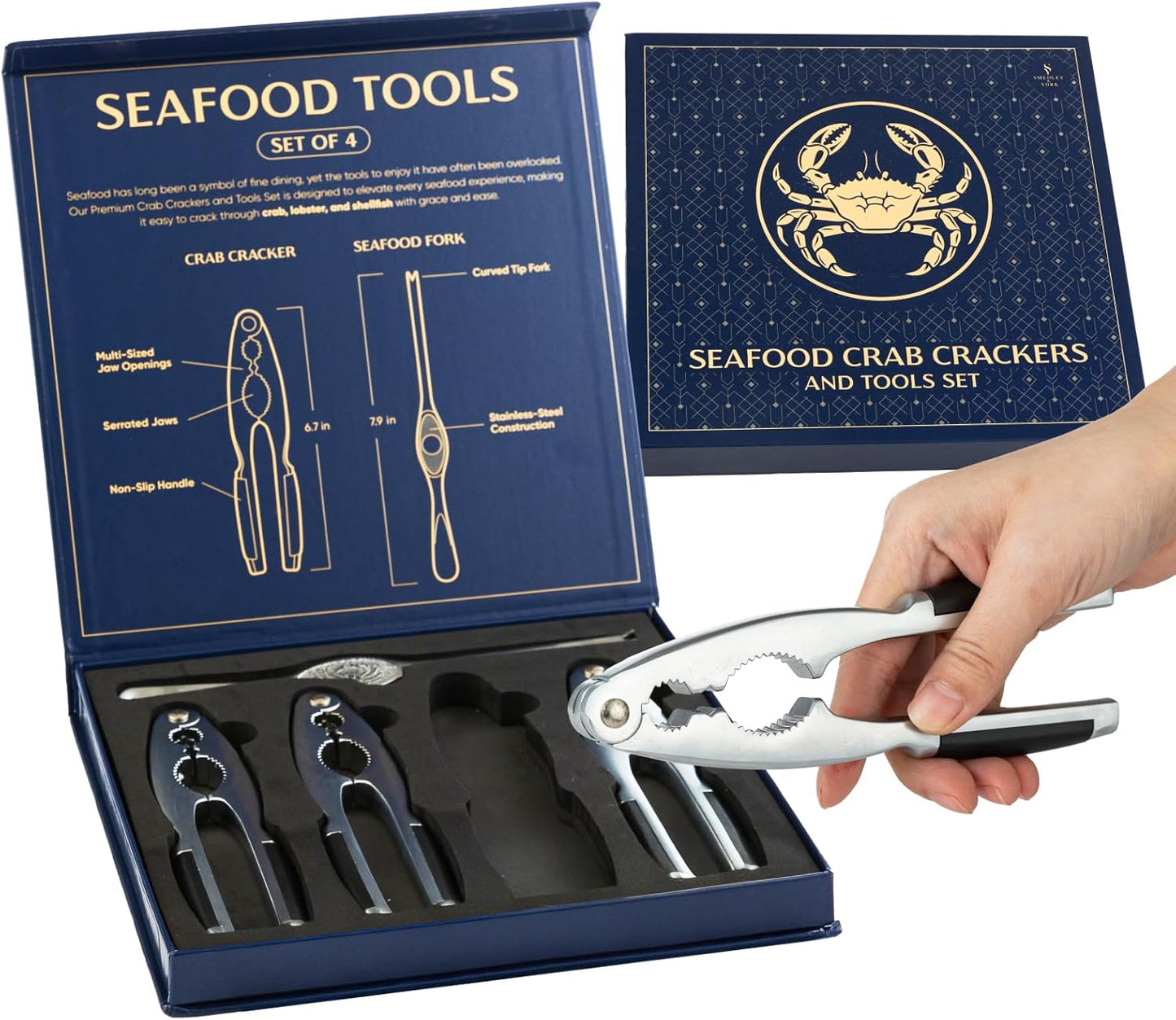 Premium Crab Leg Crackers Set of 4 Tools for Seafood Lovers