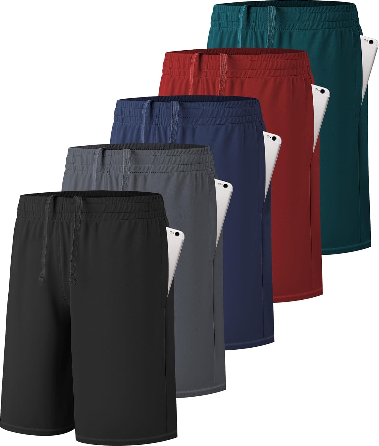 5 Pack Boys Athletic Shorts for Active Performance and Comfort