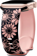Cute Floral Engraved Silicone Band for Apple Watch