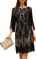Wedding Guest Cocktail & Formal Dresses for Women - Lace Sequin Slit