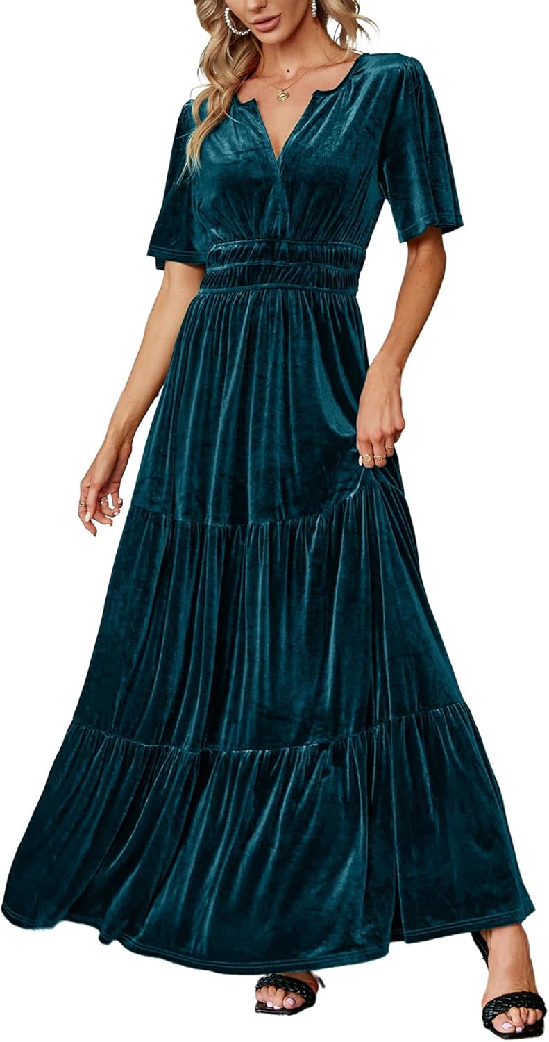 Amegoya Women's Summer Boho Maxi Dress for Casual Elegance