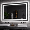 55in x 36in LED Bathroom Mirror with Brushed Nickel Frame - Dimmable