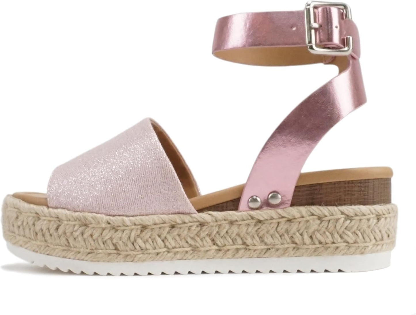 Soda Topic Open Toe Buckle Ankle Strap Espadrilles Sandals