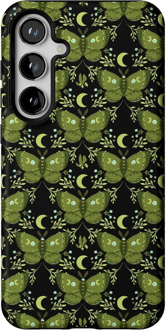 Casely Galaxy S24 Plus Case - Mystic Moths Green Twilight