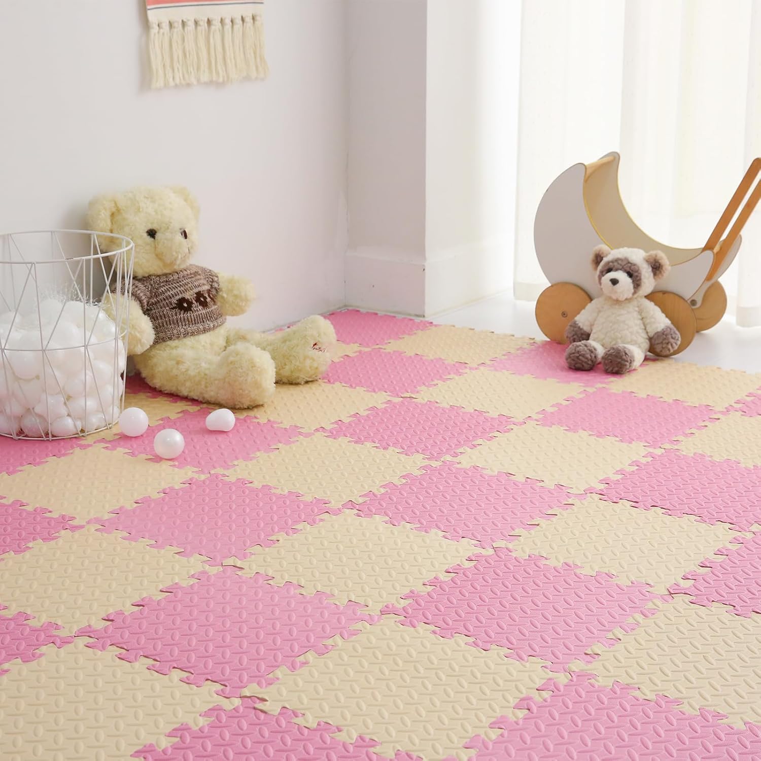 16 Tiles Interlocking Floor Mats for Kids - EVA Foam Play Mat