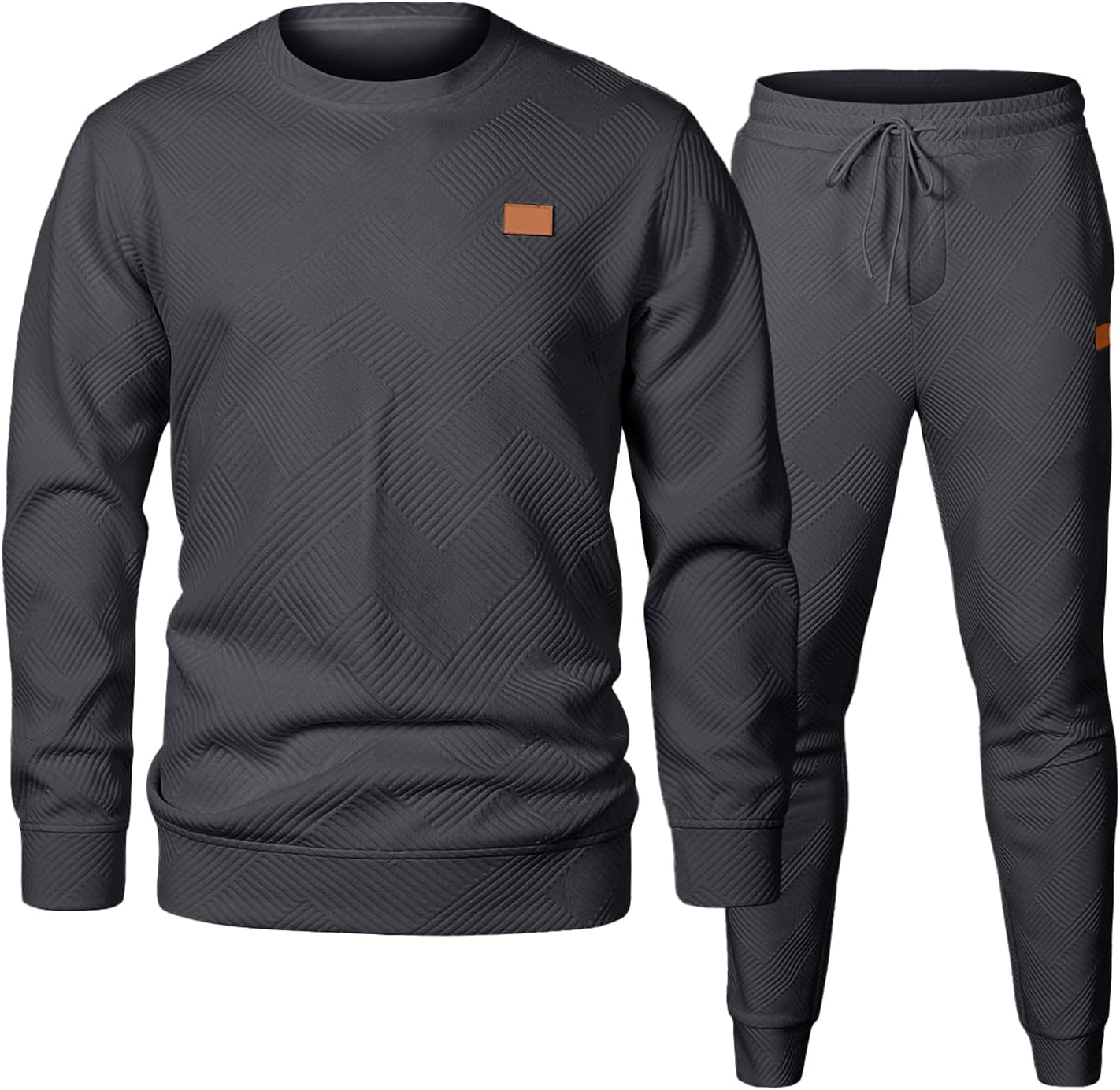 JMIERR Men's 2 Piece Outfits Knit Jacquard Tracksuit Set