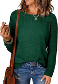 Womens Oversized Crochet Crewneck Sweater - Lightweight Knit Pullover