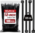 Zip Ties 12 in 100 Pack - Heavy Duty 85 lb Cable Ties