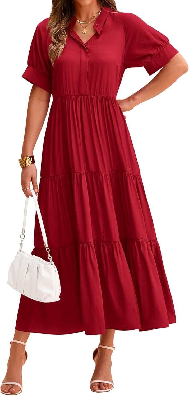 Dowerme Women's Summer Dresses 2025 Casual Short Sleeve Style