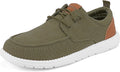 Mens Wide Canvas Loafers Slip-On Walking Shoes - Comfortable Wide Toe