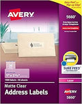 Avery Matte Frosted Clear Address Labels 1 in x 2-5/8 in - Invisible