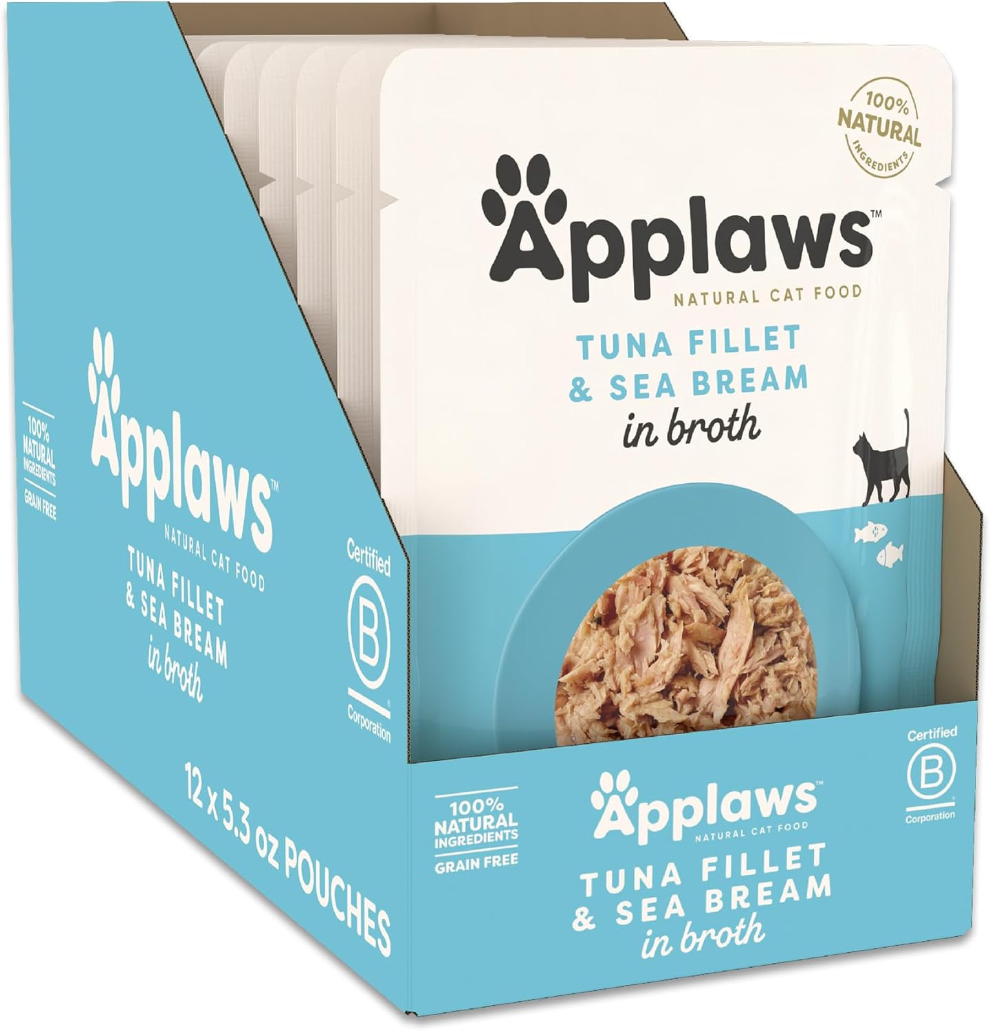 Applaws Natural Wet Cat Food in Broth - Tuna & Seabream
