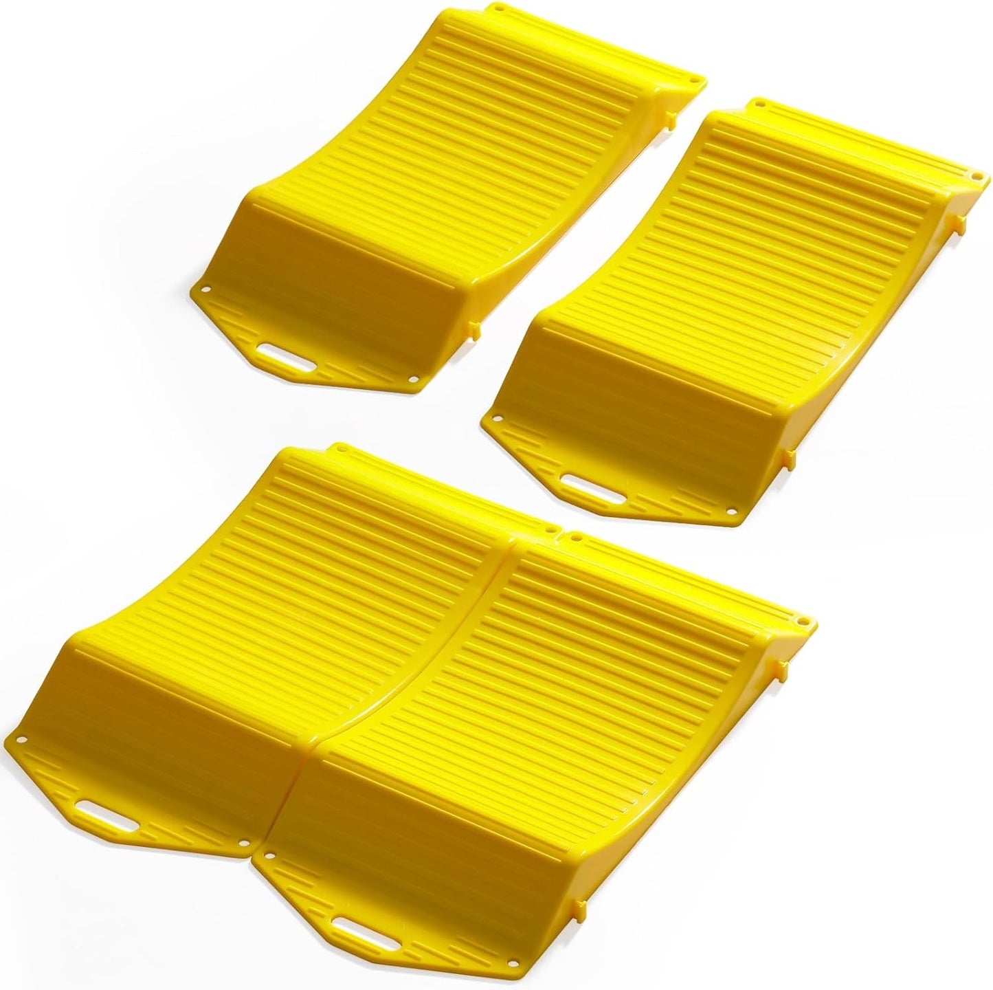 Yellow Heavy-Duty Tire Saver Ramps for Safe Vehicle Storage