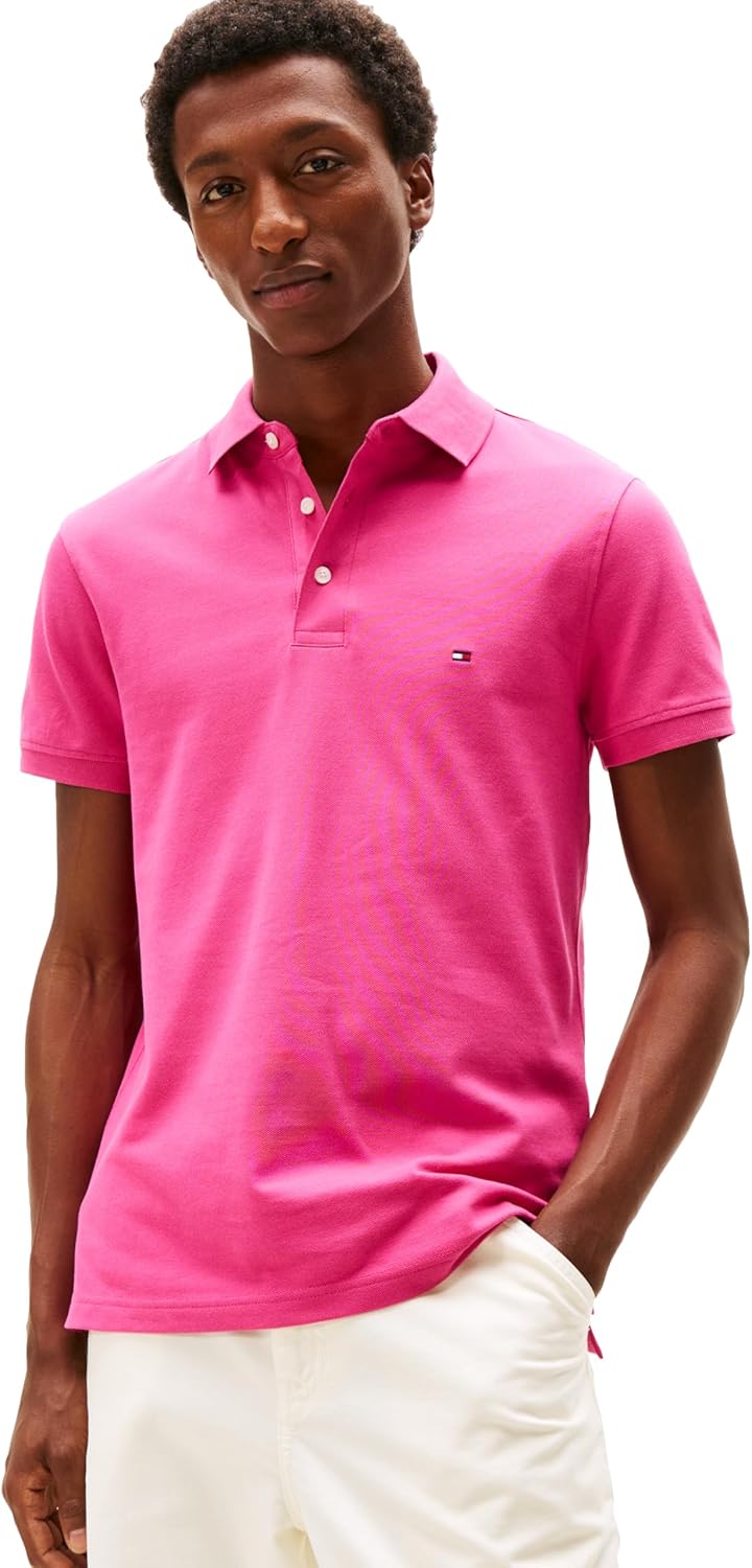 Tommy Hilfiger Men's Slim Fit Polo Shirt with Organic Cotton