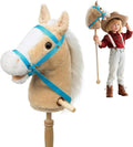 Stick Horse Plush Hobby Horse on a Stick with Wheels - Fun Balance Toy