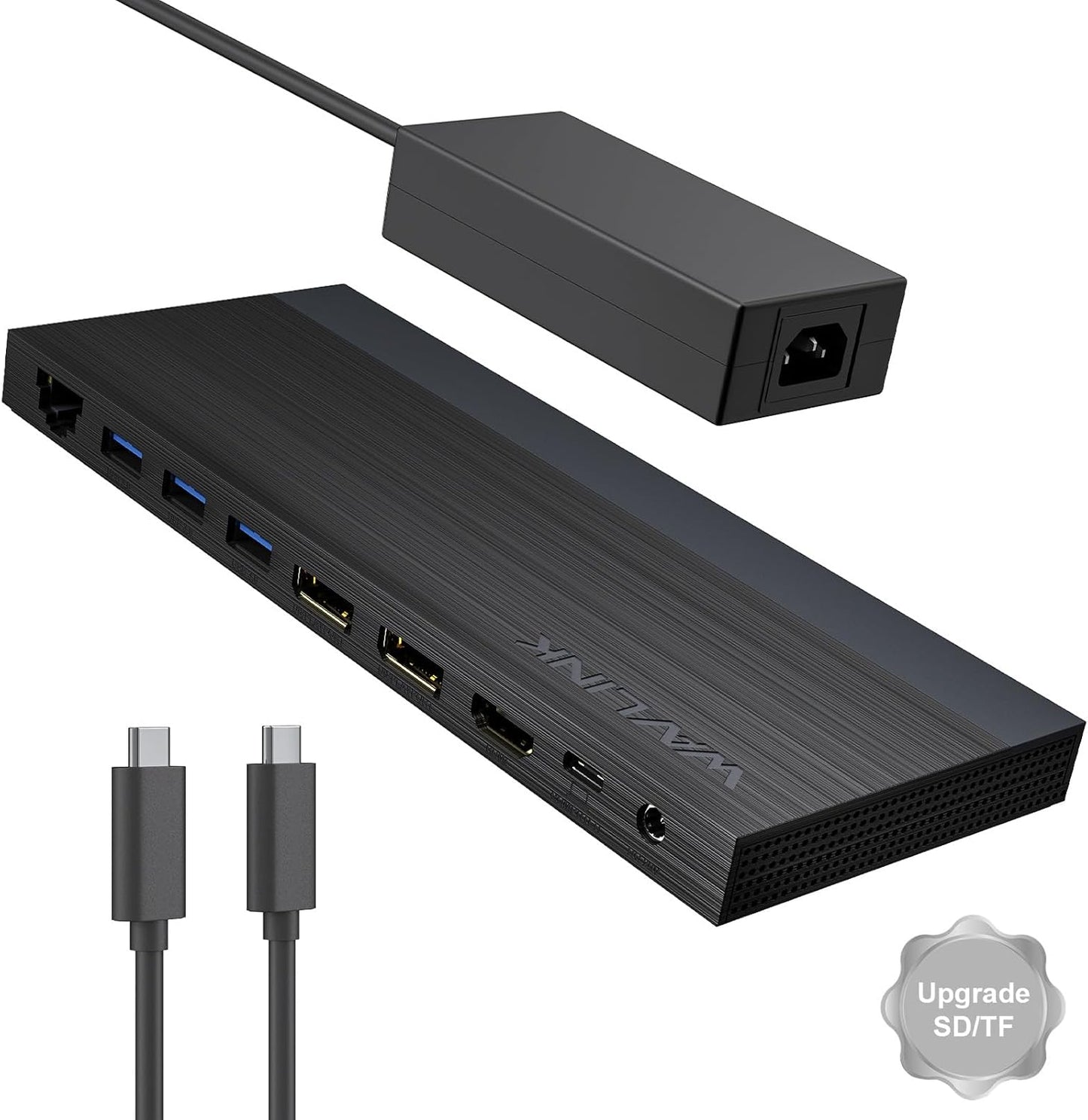 WAVLINK Laptop Docking Station for 3 Monitors with 130W Charger