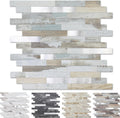 White Wood with Metal Peel and Stick Tile Backsplash - 12in Square