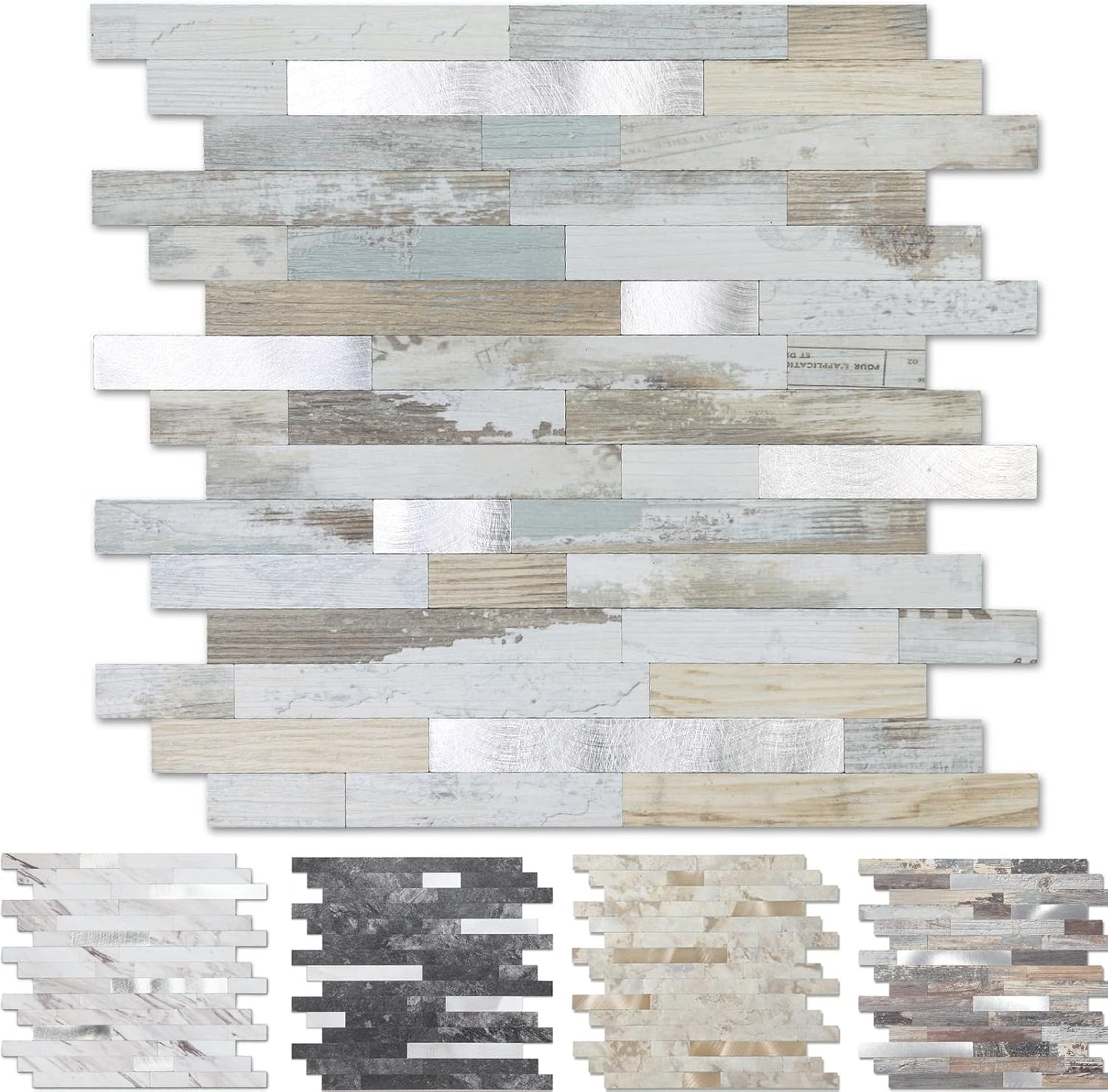 Yipscazo Peel and Stick Stone Metal Tile Backsplash for Home