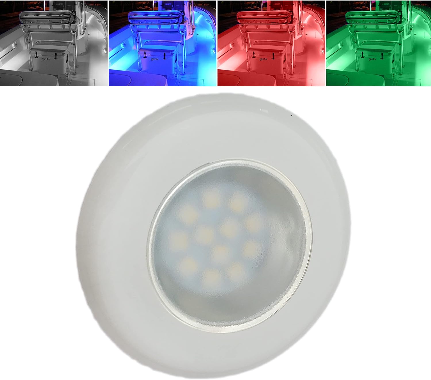 Wave One Marine 3in RGBW LED Courtesy Boat Light for Decks
