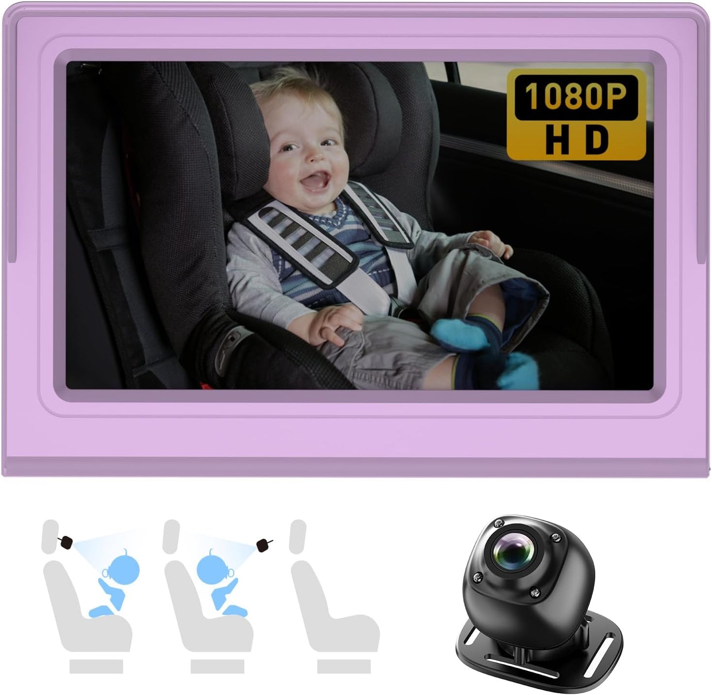 BOEYOS Baby Car Camera: 360 Night Vision Monitor