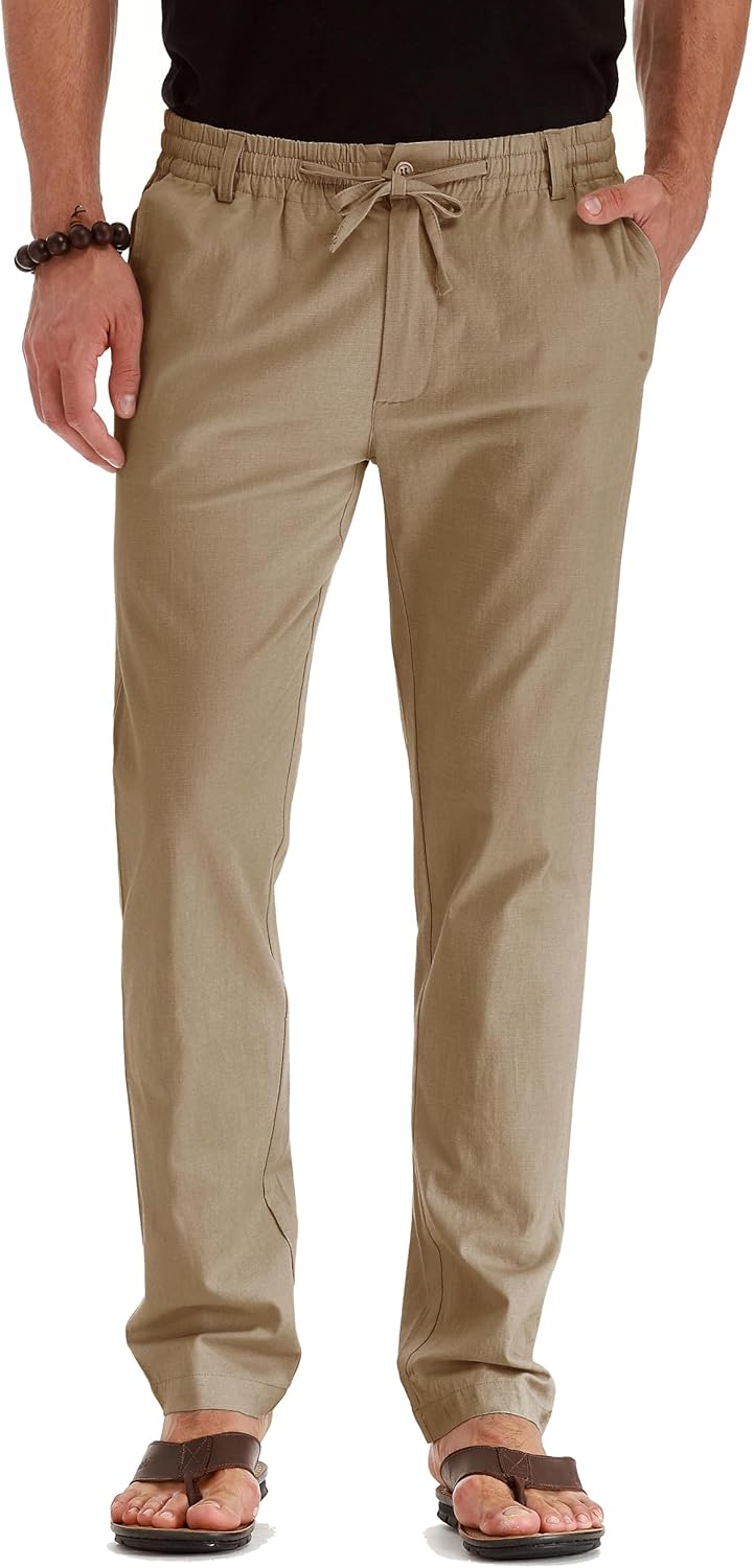 Sailwind Men's Drawstring Linen Pants for Casual Summer Wear