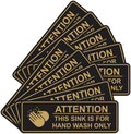 Standard Attention This Sink is For Hand Wash Only Sign Black Gold